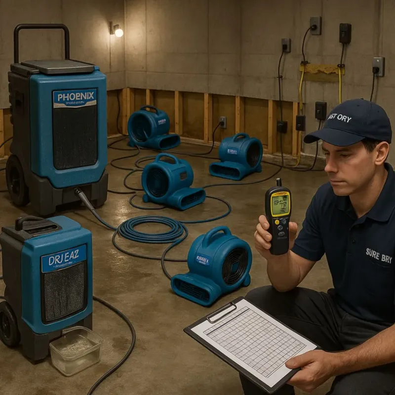 Structural Drying and Dehumidification process in Morristown, VT